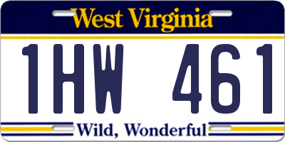 WV license plate 1HW461