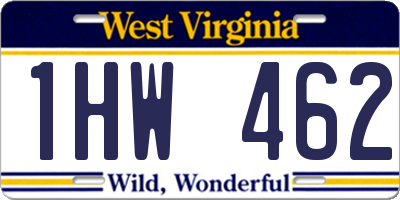 WV license plate 1HW462