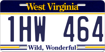 WV license plate 1HW464