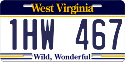 WV license plate 1HW467