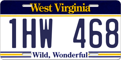 WV license plate 1HW468