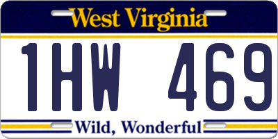 WV license plate 1HW469