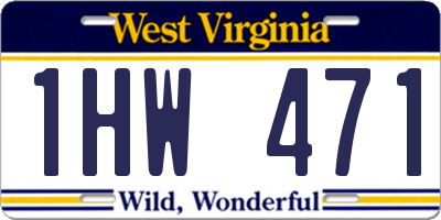 WV license plate 1HW471