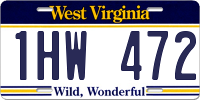 WV license plate 1HW472