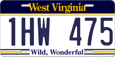 WV license plate 1HW475