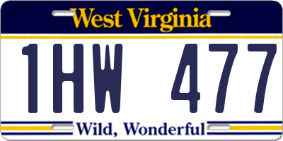WV license plate 1HW477