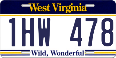 WV license plate 1HW478