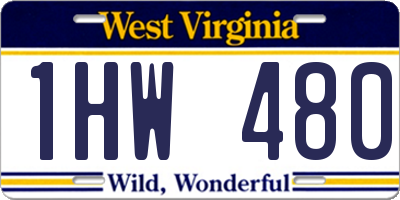 WV license plate 1HW480