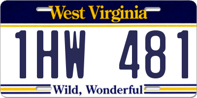 WV license plate 1HW481