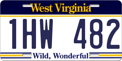 WV license plate 1HW482