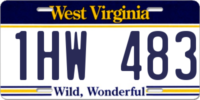 WV license plate 1HW483