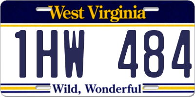 WV license plate 1HW484