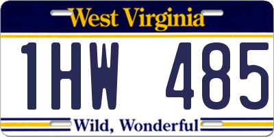 WV license plate 1HW485