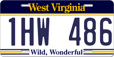 WV license plate 1HW486