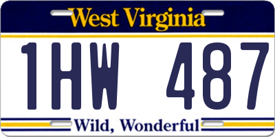 WV license plate 1HW487