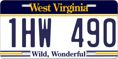 WV license plate 1HW490