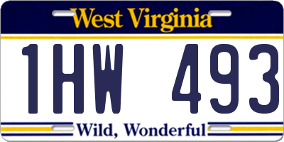 WV license plate 1HW493