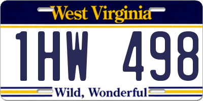 WV license plate 1HW498