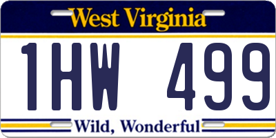 WV license plate 1HW499