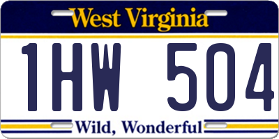 WV license plate 1HW504