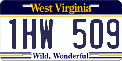 WV license plate 1HW509