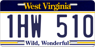 WV license plate 1HW510