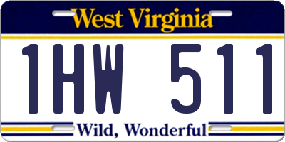 WV license plate 1HW511