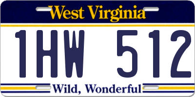 WV license plate 1HW512