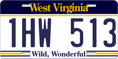 WV license plate 1HW513