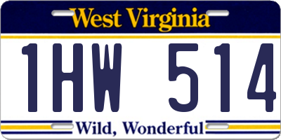 WV license plate 1HW514