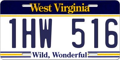 WV license plate 1HW516