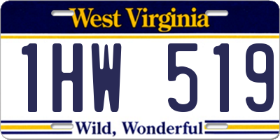 WV license plate 1HW519