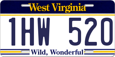 WV license plate 1HW520