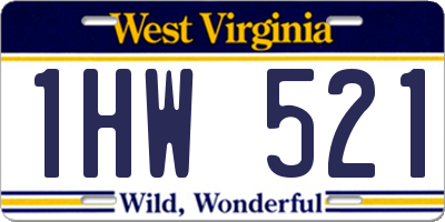 WV license plate 1HW521