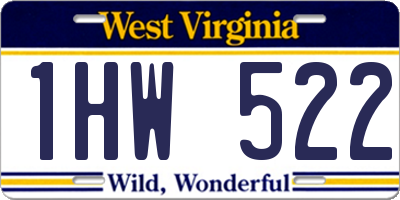 WV license plate 1HW522