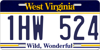 WV license plate 1HW524