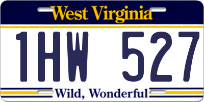 WV license plate 1HW527