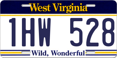 WV license plate 1HW528