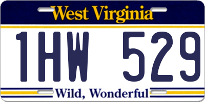 WV license plate 1HW529
