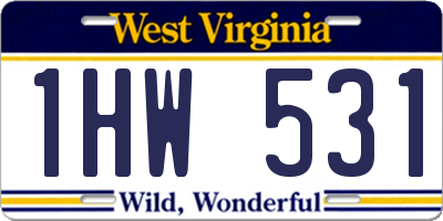 WV license plate 1HW531