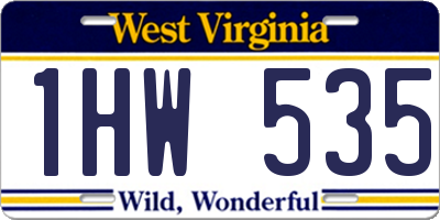 WV license plate 1HW535