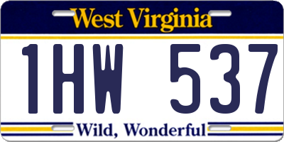 WV license plate 1HW537