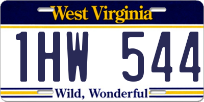 WV license plate 1HW544
