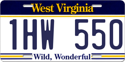 WV license plate 1HW550