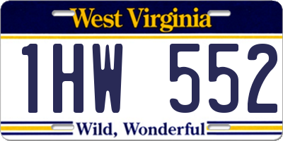 WV license plate 1HW552