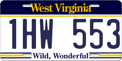 WV license plate 1HW553