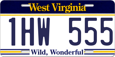 WV license plate 1HW555