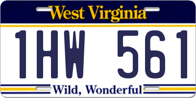 WV license plate 1HW561