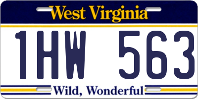 WV license plate 1HW563