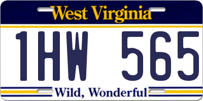 WV license plate 1HW565